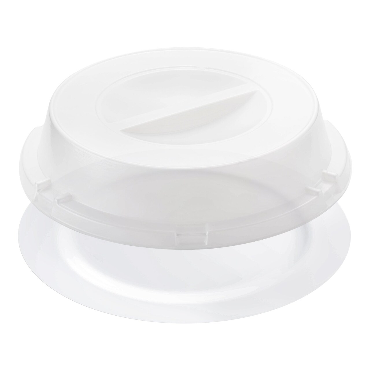 Solid White Disposable Plastic Buffet Plates with Clear Dome Lids - 9" (500 Settings)